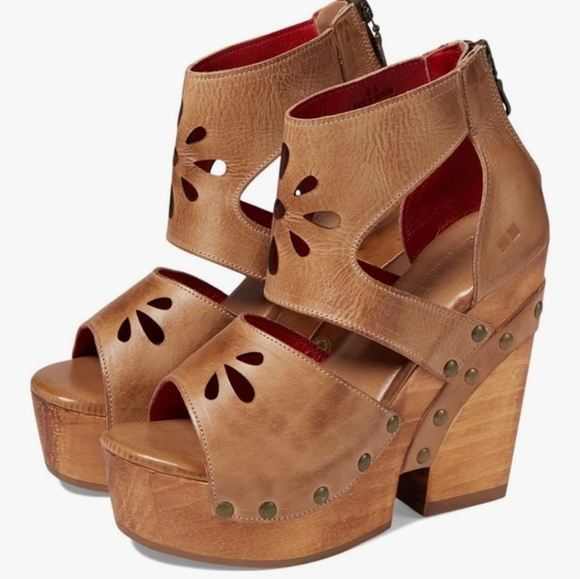 🤎🔹️Bed Stu🔹️ Tan Made In MexicoPlatform Lucrative Heel Sandals
